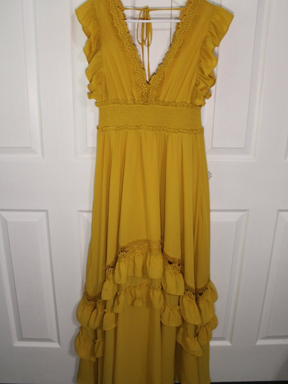 Baltic Born Women's Golden Yellow Ruffled Tiered Maxi Dress